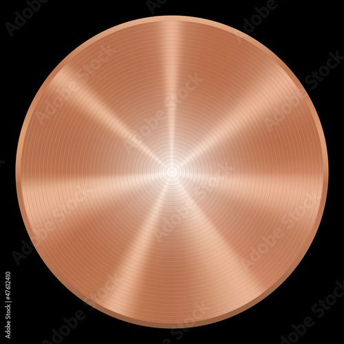Realistic copper button. Vector eps10. Isolated