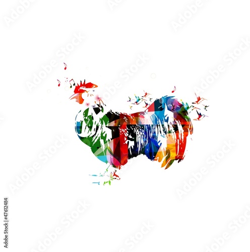 rooster silhouette vector background