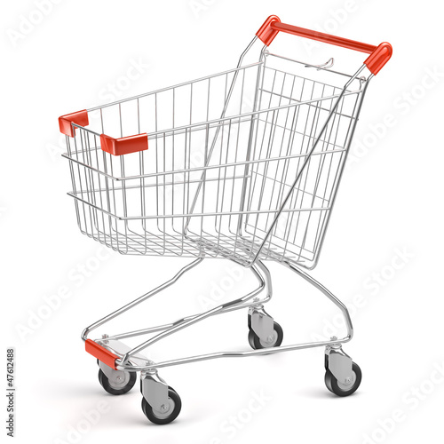 3d Shopping cart isolated photo