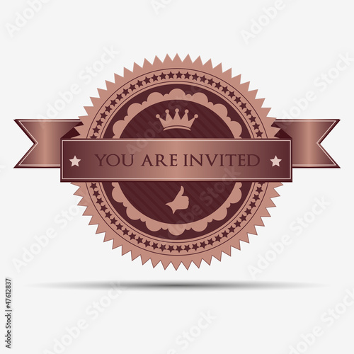 Retro invitation badge and label