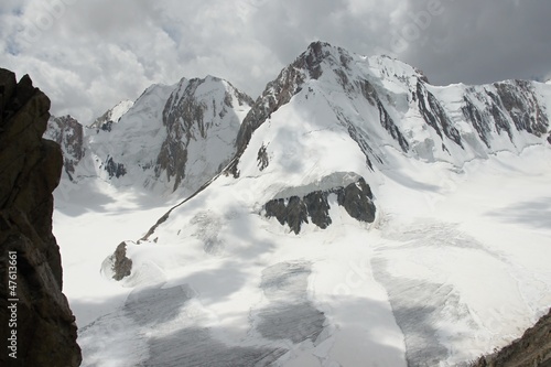 Peak Uzbekistan 5100 m over Dugoba, Pamir photo