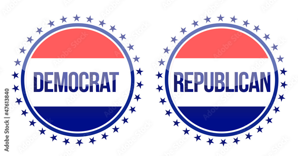 democrat and republican seals Stock Illustration | Adobe Stock