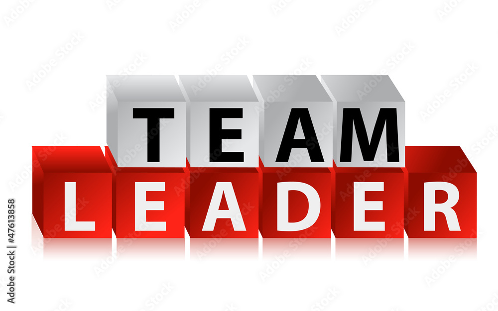 Team Leader - text with red cubes