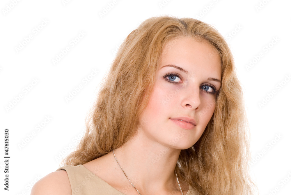 Portrait of a beautiful girl looking to the side Portrait of a beautiful girl looking to the side