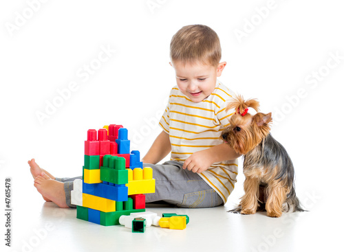 Child playing with building...