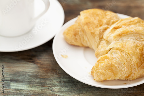 croissant roll and coffee