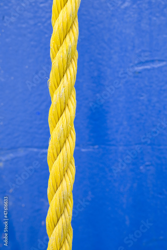 Yellow Rope on Blue Background