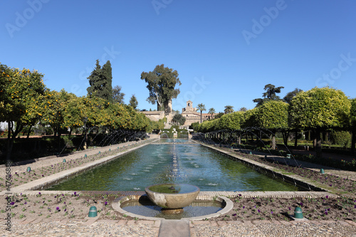 Alcazar palace gardens in Cordoba, Andalusia Spain