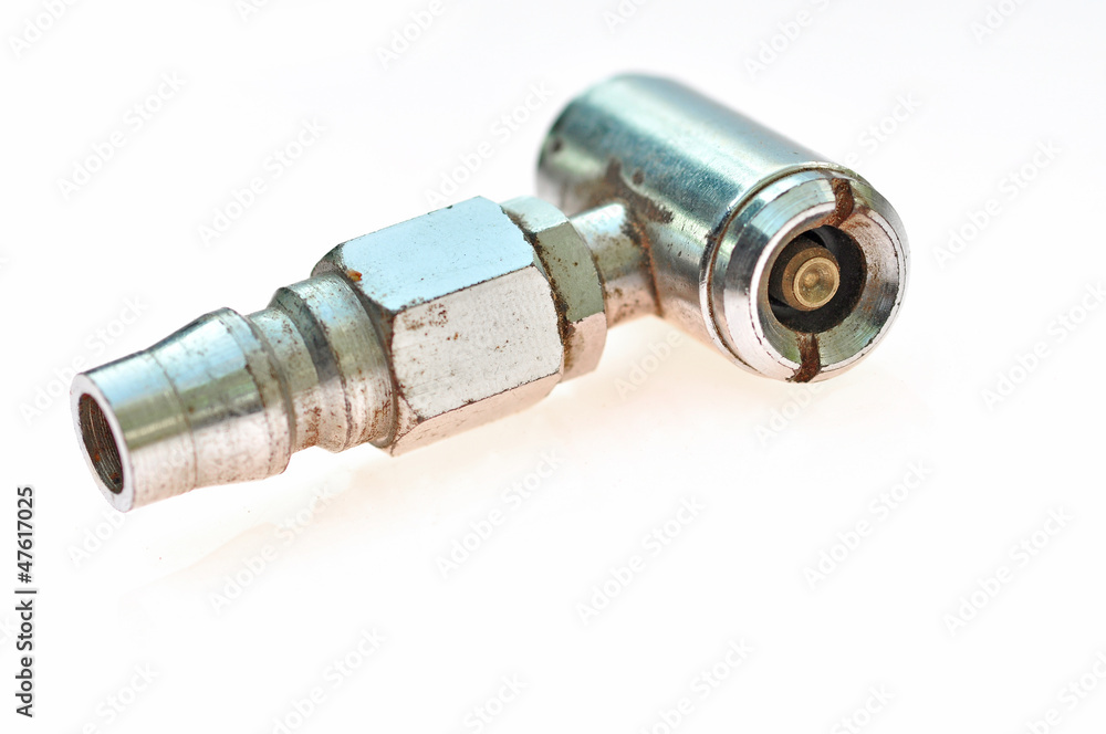 brass female air chuck with attached male air-compressor brass female air chuck with attached male air-compressor
