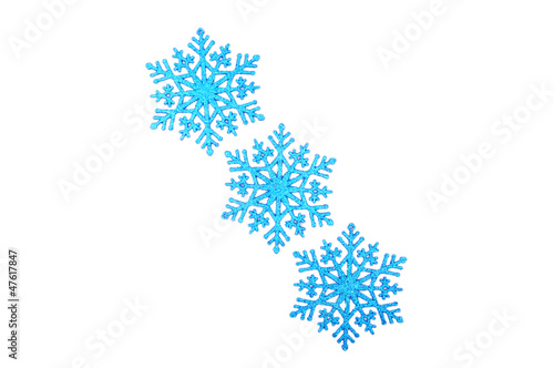 Blue sparkling Christmas snowflake decoration
