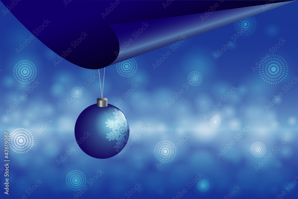 Fototapeta premium Christmas background with bauble and snowflake