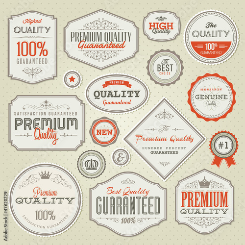 Set of vintage labels and stickers © PureSolution