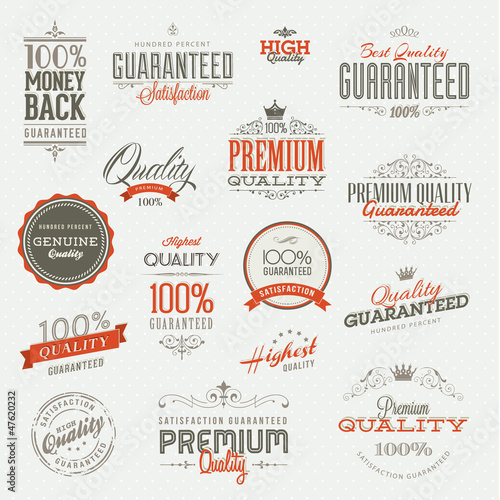 Set of vintage badges and elements