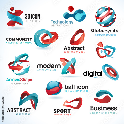 Set of abstract business icons