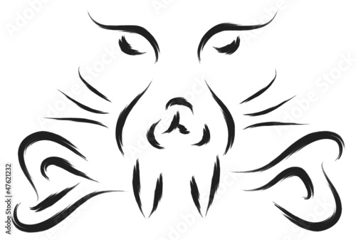 dog and bone abstract scary vector