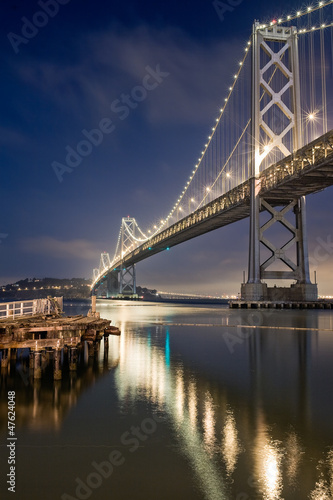 Bay Bridge and the reflection at Night in San Francisco © eijiuedaphoto