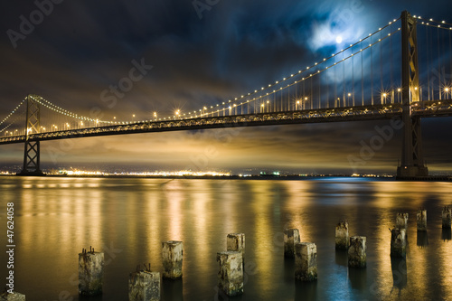 Bay Bridge, San Francisco under the moon light