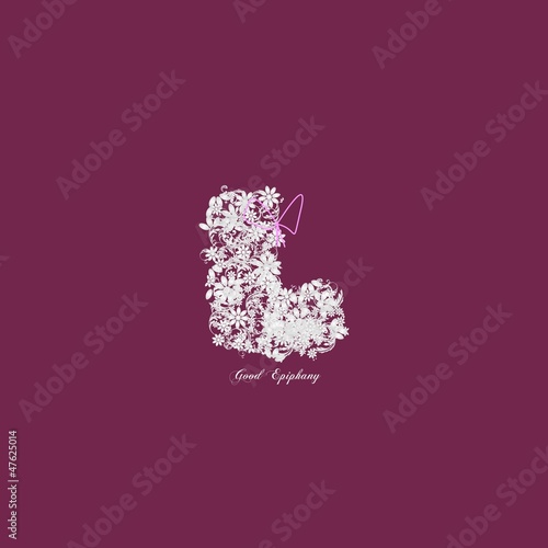 Elegant floral stocking of the Epiphany - vintage