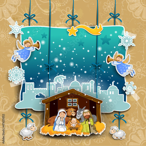 Crib collage on a light background decorated