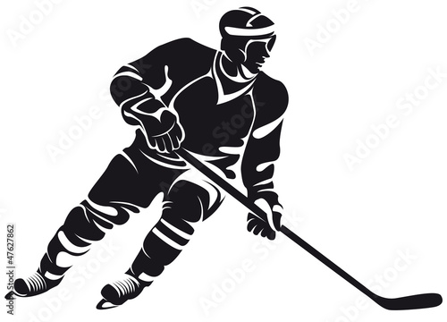hockey player, silhouette