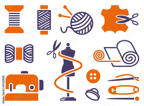 Sewing and needlework icons