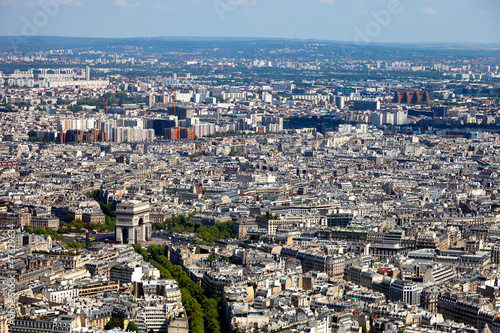Aerial view of the Arc de Triomphe in Paris