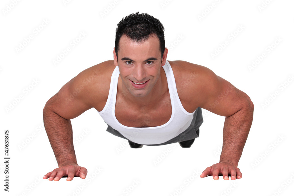 Man doing push ups Man doing push ups