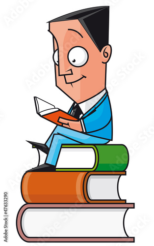 Businessman studying