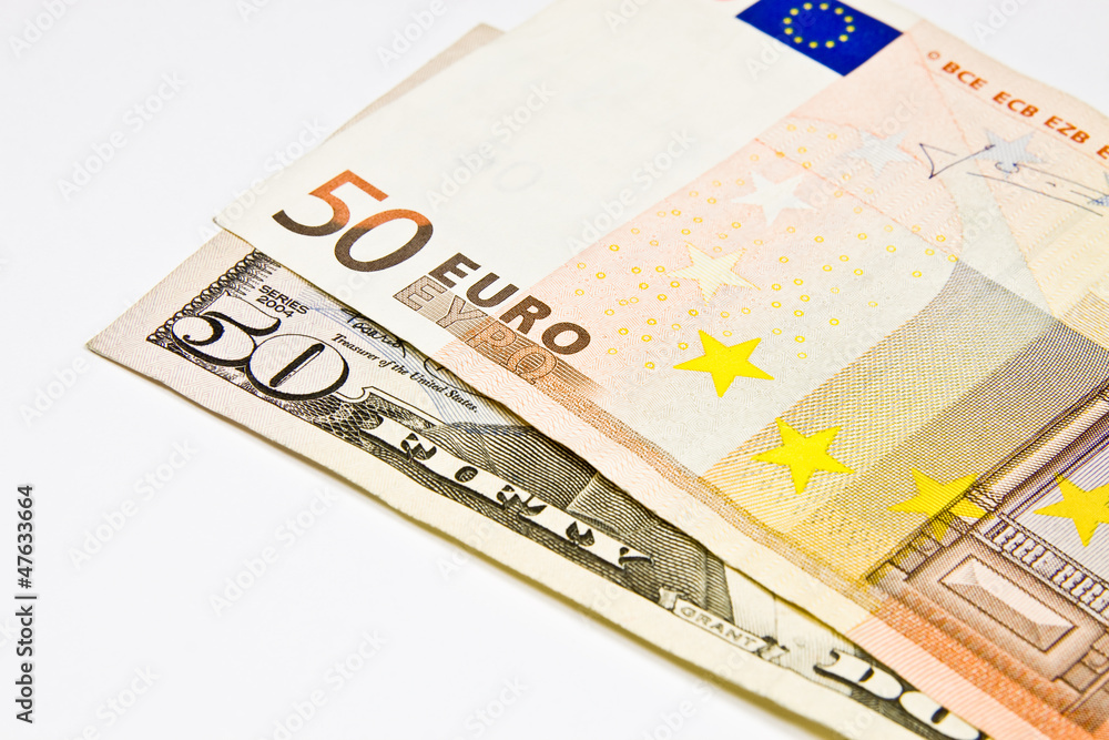 50 Euro i Dolarów - obrazy, fototapety, plakaty 
