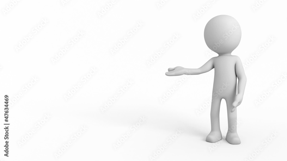 Small white guy shows something. Small white guy shows something.