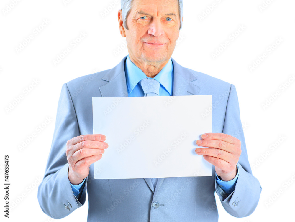 Nice businessman at the age of't holding a big Nice businessman at the age of't holding a big