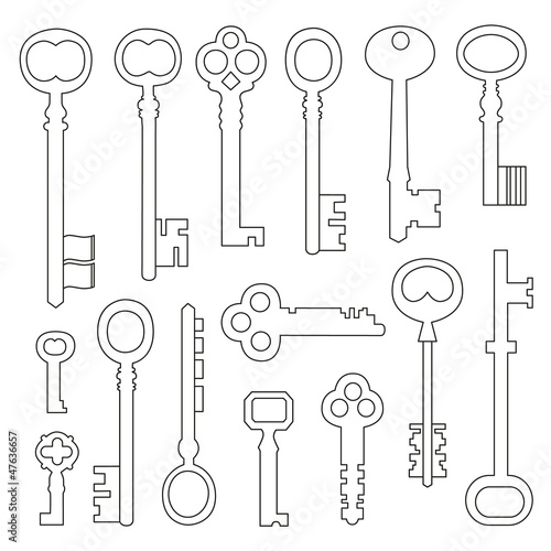 Set of shapes of keys