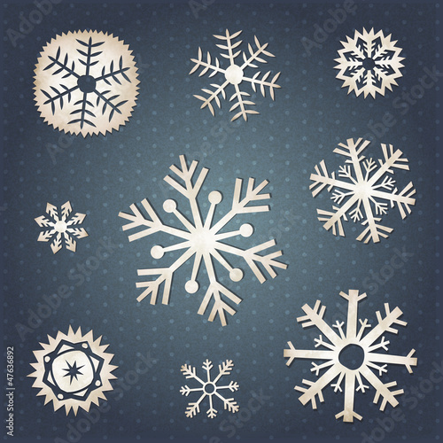 Set of vintage snowflakes
