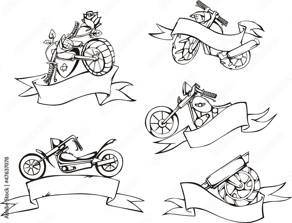 motorcycle templates with ribbons motorcycle templates with ribbons