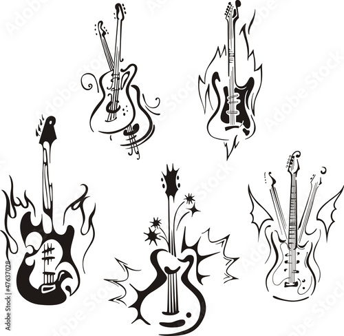stylized guitars