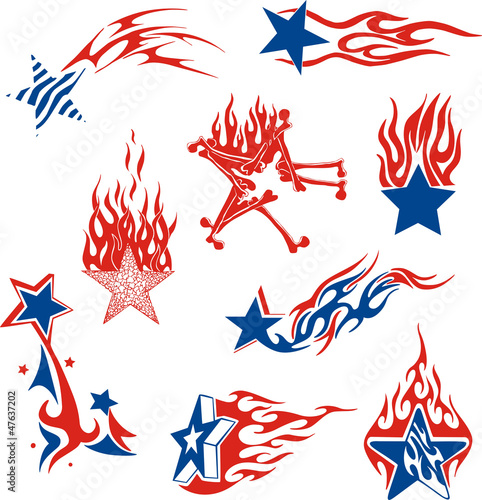 Set of star flames