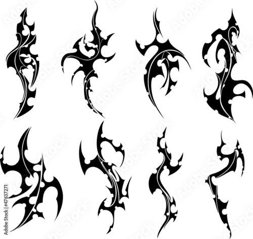 Set of tribal tattoos