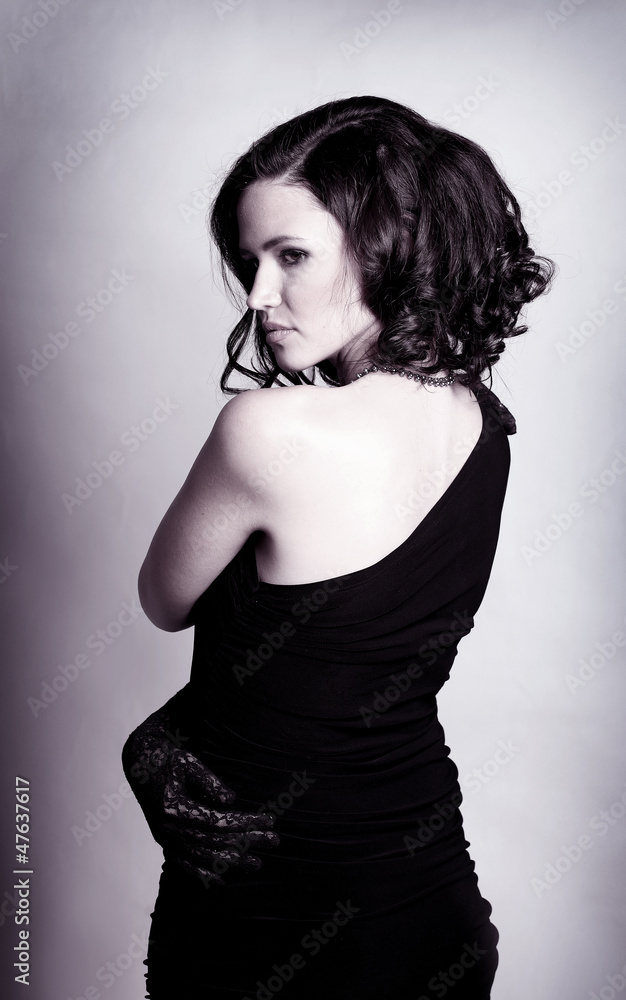Fototapeta premium Fashion portrait of a young beautiful