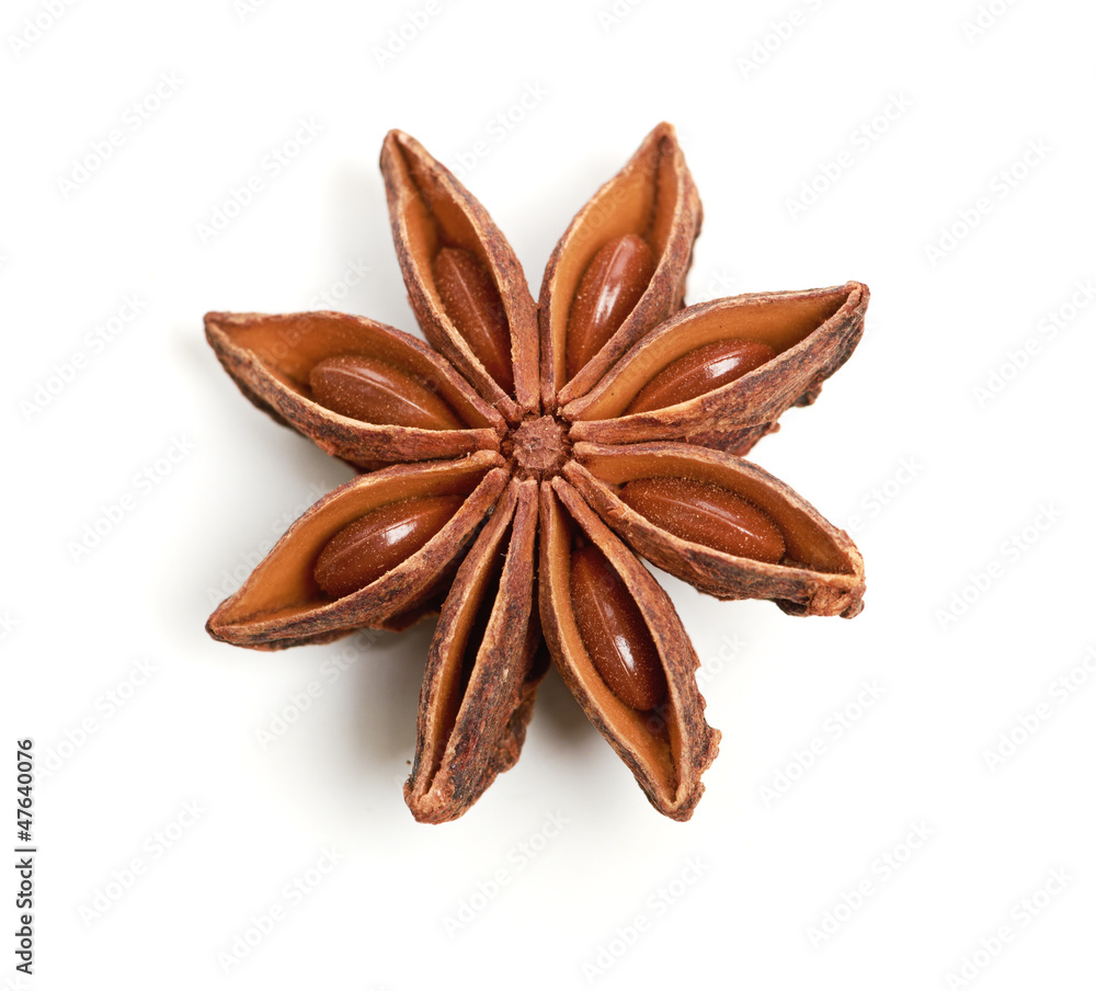 Star anise isolated on white background Star anise isolated on white background