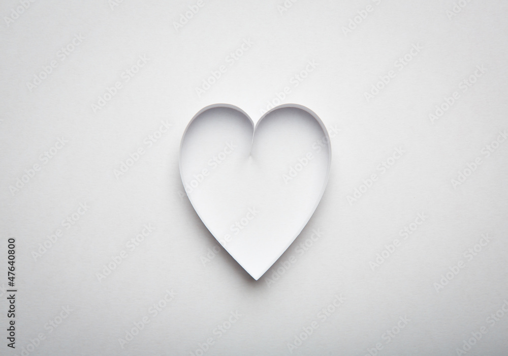 Paper heart shape symbol for Valentines day with copy space fo Paper heart shape symbol for Valentines day with copy space fo
