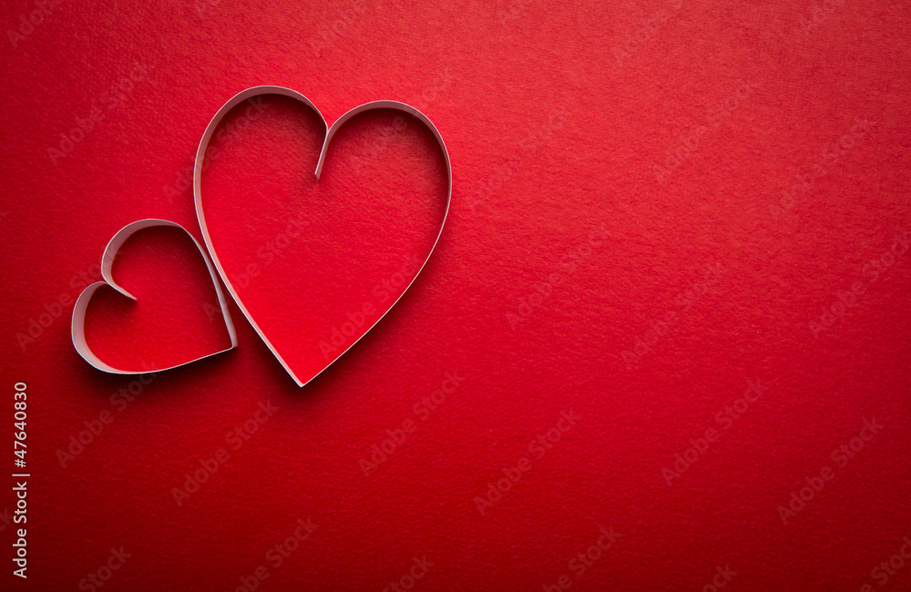 Paper heart shape symbol for Valentines day with copy space fo Paper heart shape symbol for Valentines day with copy space fo