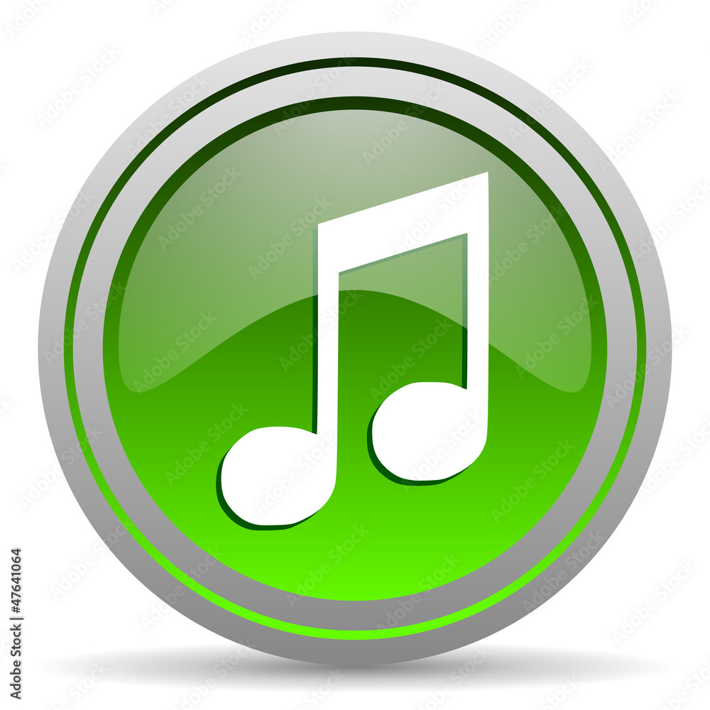 music green glossy icon on white background