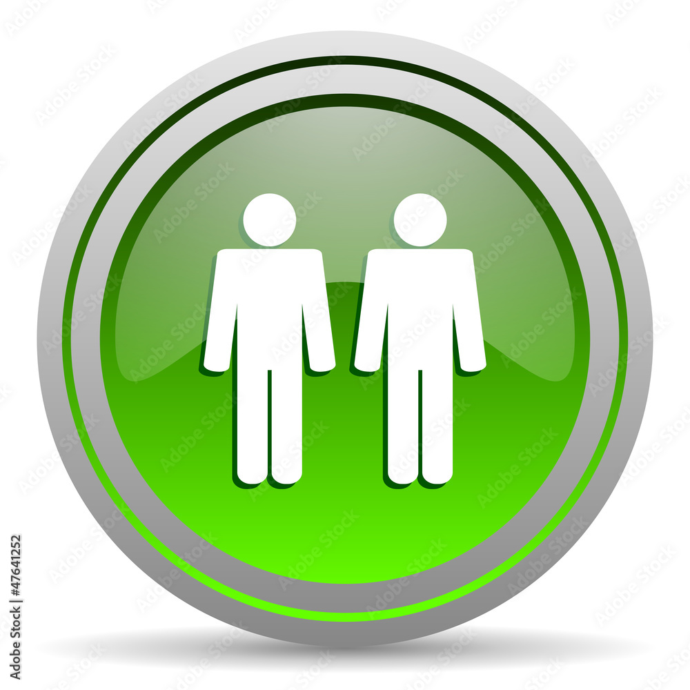 couple green glossy icon on white background couple green glossy icon on white background