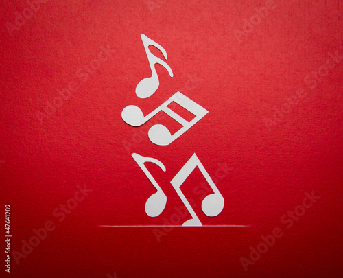 Paper cut of music note with copy space for text or design