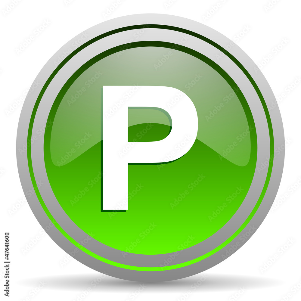 park green glossy icon on white background park green glossy icon on white background