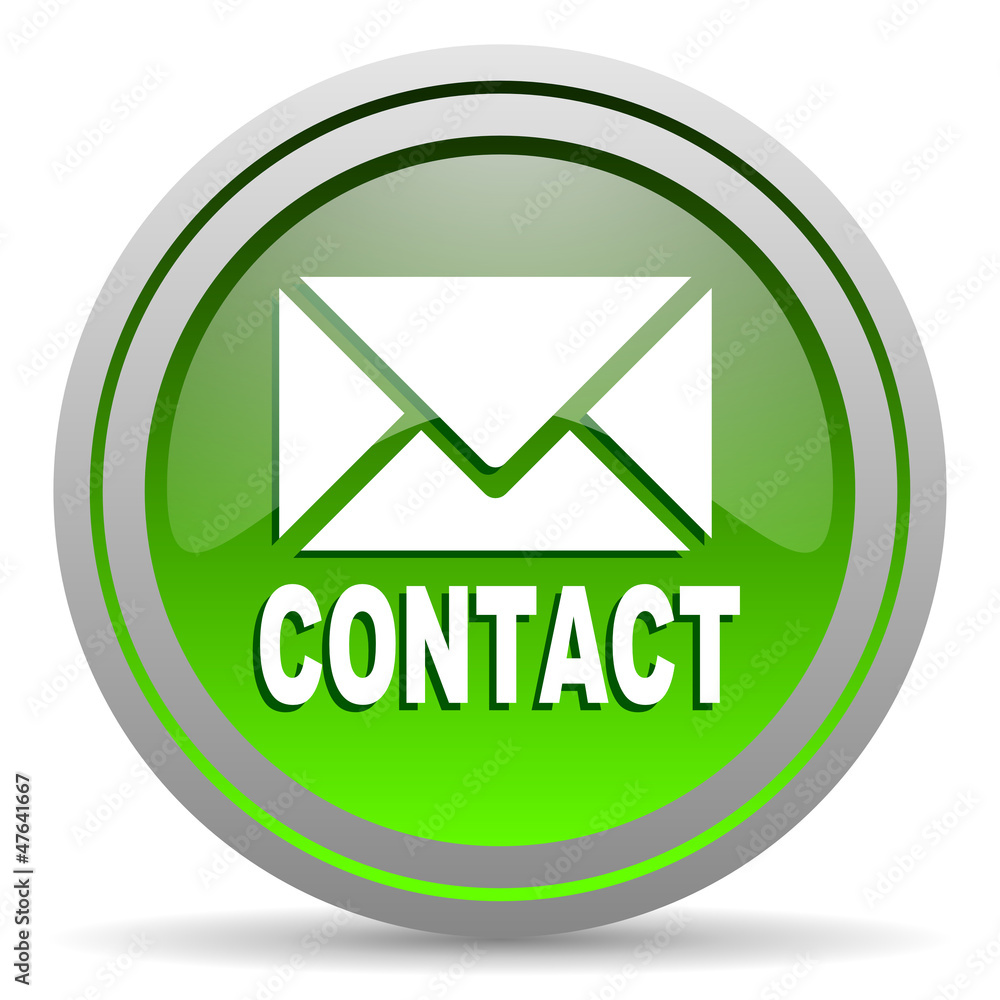 contact green glossy icon on white background contact green glossy icon on white background