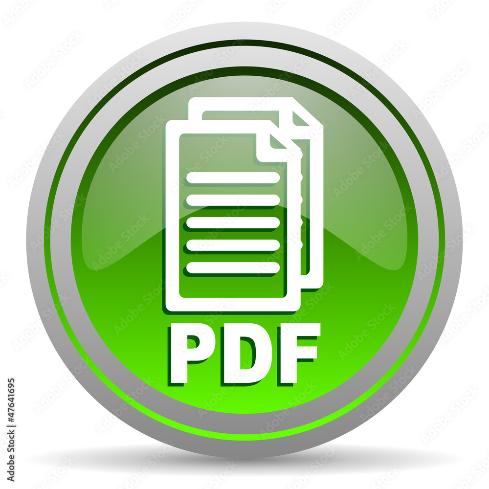 pdf green glossy icon on white background pdf green glossy icon on white background