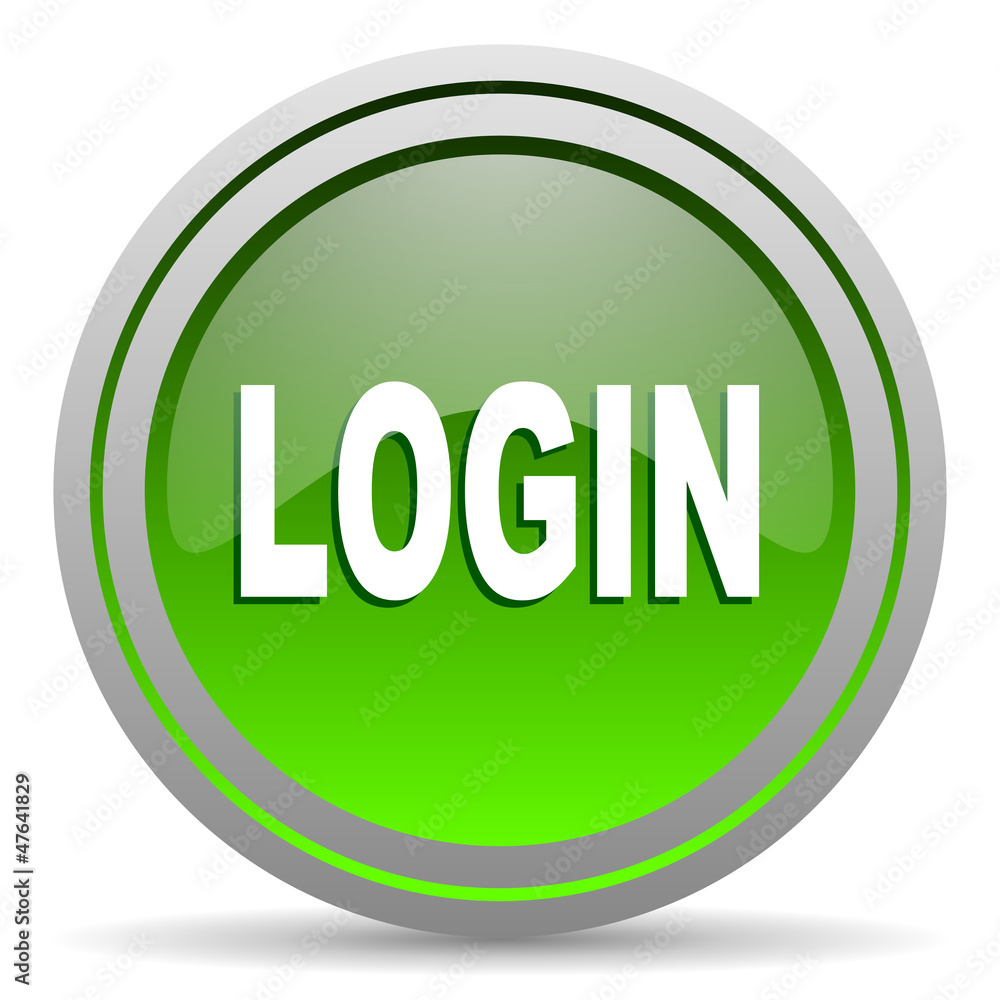 login green glossy icon on white background login green glossy icon on white background