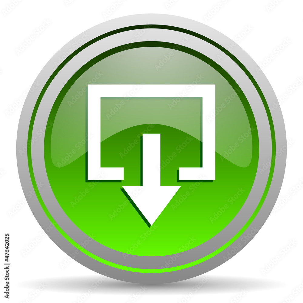 exit green glossy icon on white background exit green glossy icon on white background