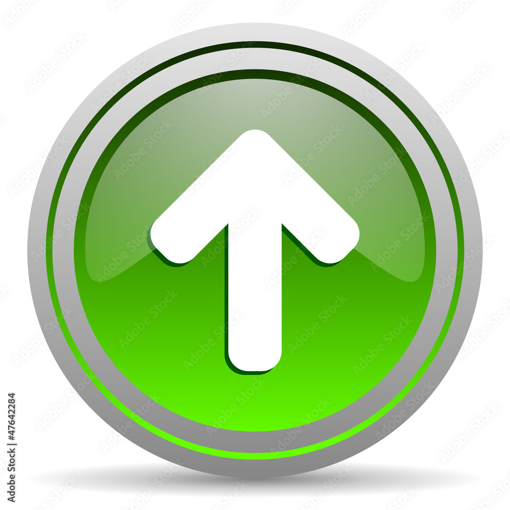arrow up green glossy icon on white background arrow up green glossy icon on white background